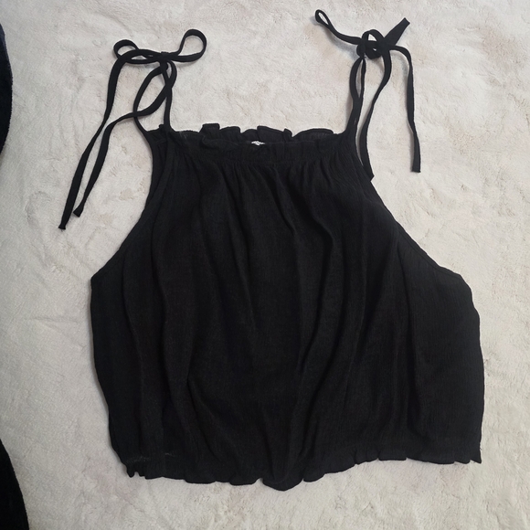 H&M Black Ruffle Tank Top - Medium - Picture 2 of 4
